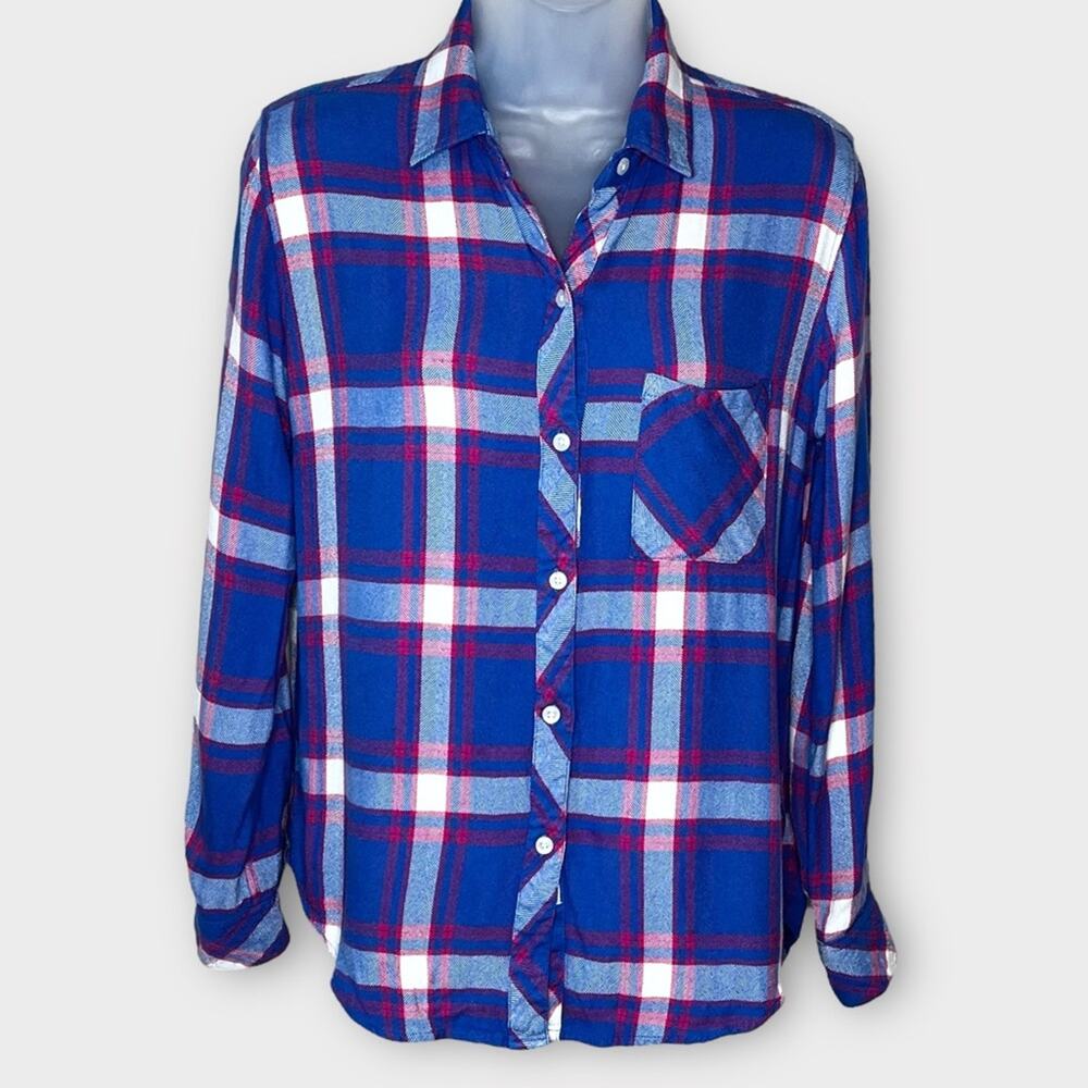 Rails Hunter Ruby Sky White Plaid Button Down Shi… - image 2